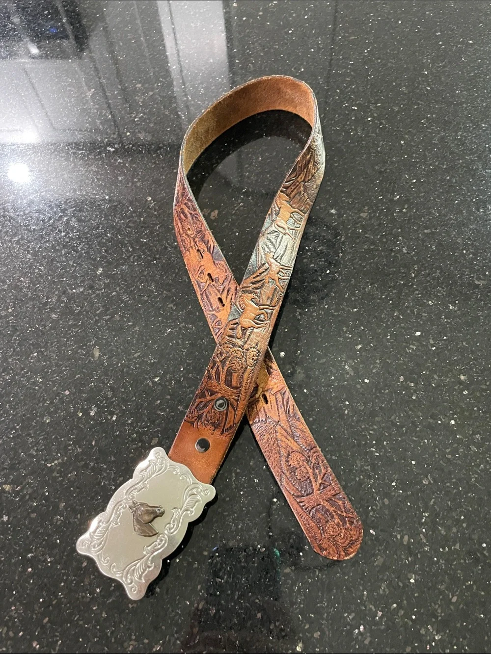 Vintage Wrangler Kids Leather Western Belt